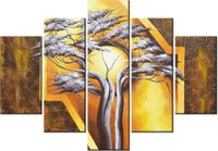 105CM 150CM OBRAZ 5 ELEM DRZEWO NOCĄ DRUK