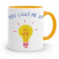 Kubek Żółty Prezent Dla Elektryka You Light Me Up Z Nadrukiem Ze Zdjęciem