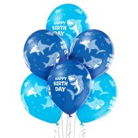Balony Birthday shark 6szt