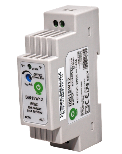 DIN Rail PSU 12V/1.25A, plastic case, step type na Arena.pl