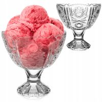 PUCHAREK Z KRYSZTAŁOWYM WZOREM SZKLANY DO PODAWANIA LODÓW DESERÓW 245ML