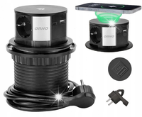 Gniazdo Elektryczne, USB blatowe Orno czarny