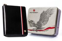 duży, skórzany portfel męski na zamek - peterson