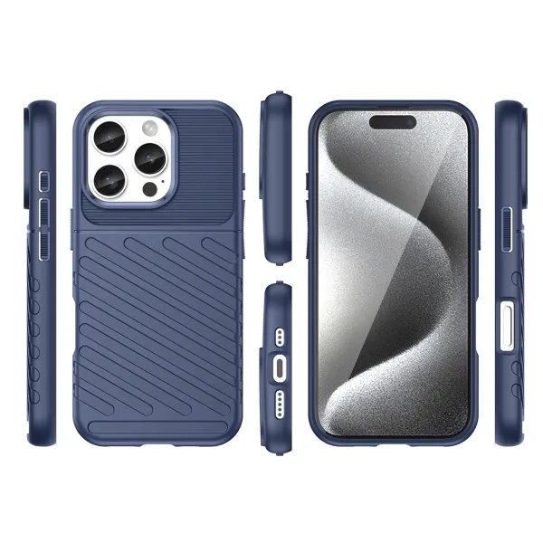 etui silikonowe thunder case do iphone 16 pro - niebieskie zdjęcie 3