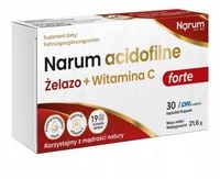 Narum Acidofilne Żelazo + witamina C 600 mg Forte 30 kapsułek