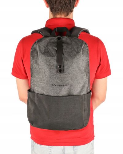 plecak czarny / szary miejski podróżny na laptop 15,6" pojemny do samolotu na Arena.pl