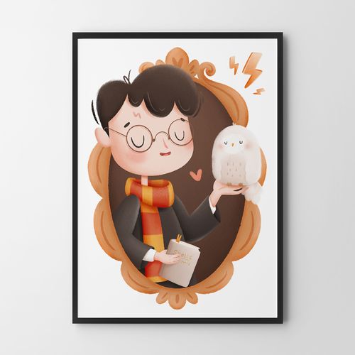 Plakat portret harry potter czarodziej 29,7x42 cm A3 na Arena.pl
