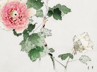 Plakat 80x60cm Tree Peony, Bijutsu Sekai Japoński Vintage do Salonu