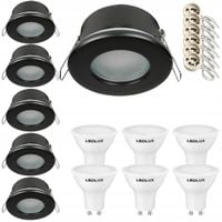 6x Oprawa hermetyczna IP44 + LED GU10 5W podbitka