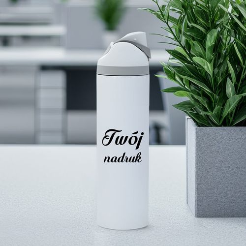 Bidon ergonomiczny z Twoim nadrukiem - biały 960 ml z ustnikiem na Arena.pl