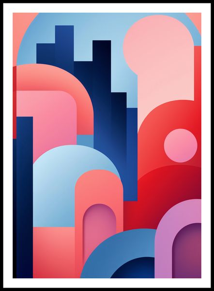 Plakat 64x90cm Miasto Kolorów zdjęcie 3