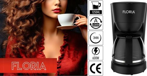 EKSPRES PRZELEWOWY 12 FILIŻANEK 1,25L CZARNY 600W na Arena.pl