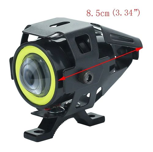 Halogen motocyklowy U7 mini z białym ringiem na Arena.pl