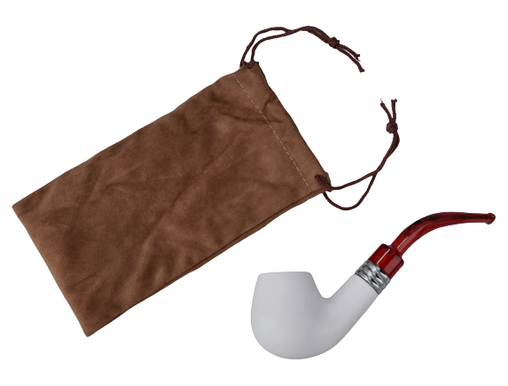 Elegancka Biała Fajka Kompozytowa z Woreczkiem - 14 cm zdjęcie 1