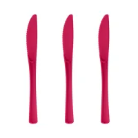 Noże plastikowe duże ciemno różowe 10szt