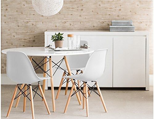 STÓŁ OKRĄGŁY DSW SKANDYNAWSKI STYL BIAŁY 80x75 na Arena.pl