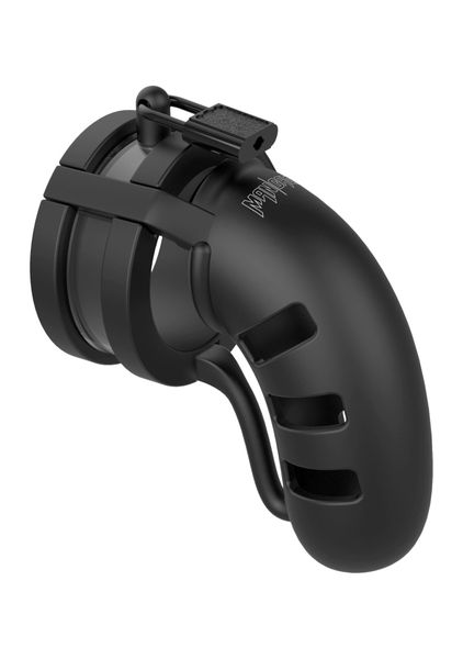 Model 19 - Chastity - 4.5"""" - Sil Cage Ballsplitter - Black zdjęcie 2