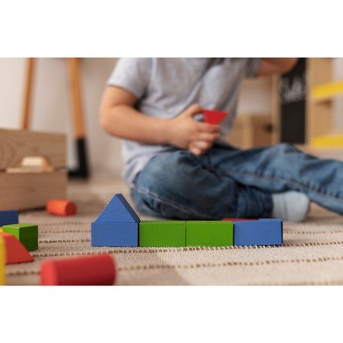 Klocki Drewniane Układanka Edukacyjne Miasto Sorter Zestaw w Wiaderku 108el na Arena.pl
