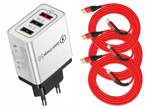 ŁADOWARKA SIECIOWA QC 3.0 MICRO TYP C LIGHTNING 3M na Arena.pl