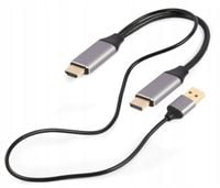 Adapter HDMI męski do DisplayPort męski + USB-A męski 4K Gembird A-HDMIM-DP