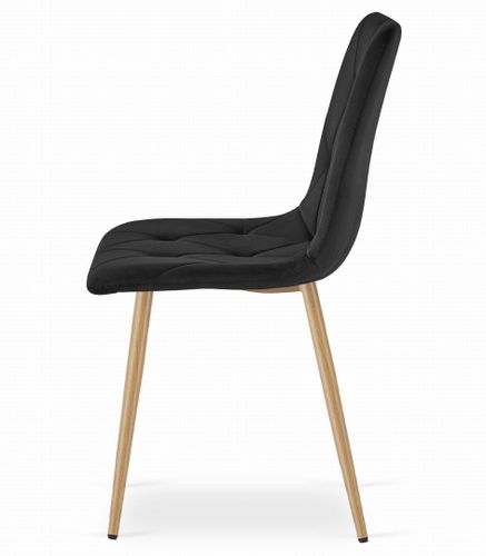 Krzesło LIBRA - czarny aksamit / nogi kolor drewna x 3 na Arena.pl