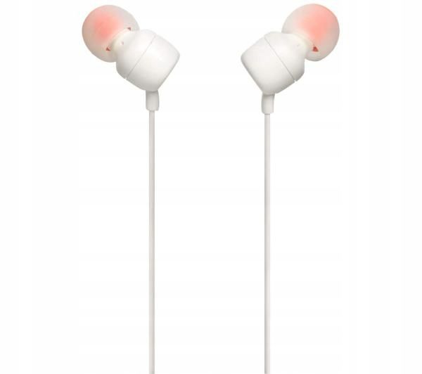 Słuchawki przewodowe JBL T110 Pure Bass Mikrofon Białe dokanałowe zdjęcie 5