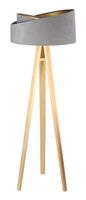 Lampa stojąca GEMSTONE szara/złota/sosna
