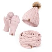 Damski zestaw zimowy czapka komin rękawiczki HZ0009 HEYO