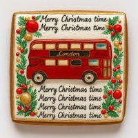 CIASTKO LUKROWANE LONDON BUS BOŻE NARODZENIE ROZ.M KWADRAT RĘCZNIE ROBIONE