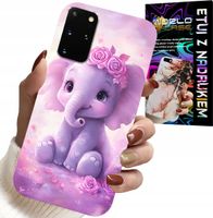 ETUI DO SAMSUNG GALAXY S20 PLUS - SŁODKI SŁONIK NA RÓŻOWYM TLE CASE +FOLIA