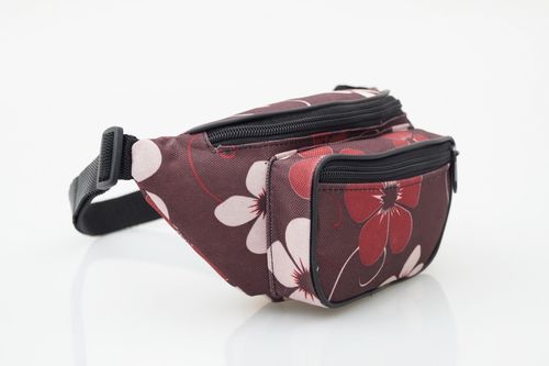 NERKA saszetka biodrówka damska brązowa N006 kwiaty na Arena.pl