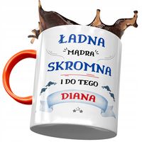 Kubek Pomarańczowy Dla Diany Koleżanki Na Prezent Z Nadrukiem Ze Zdjęciem