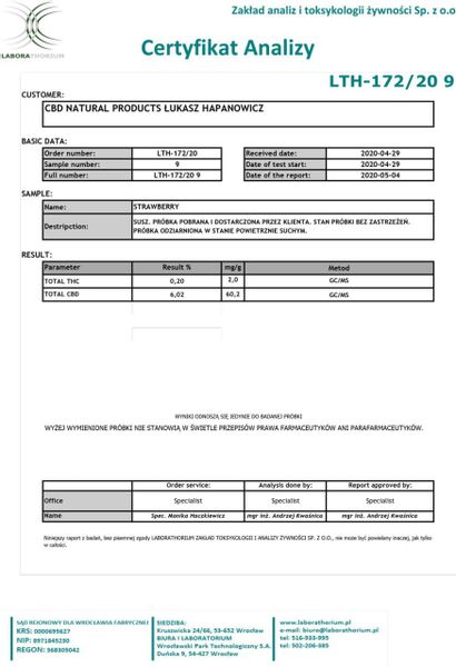 Susz konopny CBD | STRAWBERRY HAZE | 20 g zdjęcie 6