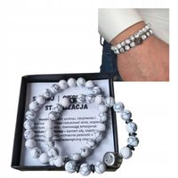 ZESTAW BRANSOLETKA MĘSKA HEMATYT KOSTKA SPOKÓJ CIERPLIWOŚĆ STABILIZACJA