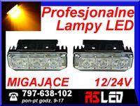 zestaw stroboskopowy 2 Lampa LED mocy 11cm  migające błyskowe 12v 24v