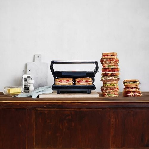 KONTAKTOWY GRILL ELEKTRYCZNY OPIEKACZ SKŁADANY TOSTER PANINI KANAPEK na Arena.pl