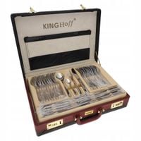 Komplet sztućców Kinghoff Wysoki połysk inox 72 el. Sztućce Walizka 3508