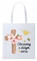 Torba Biała Eco Shopper Dla Chrzestnego Prezent Z Nadrukiem Ze Zdjęciem