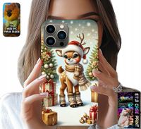 ETUI DO IPHONE 13 PRO - RENIFER, WZORY BOŻONARODZENIOWE + SZKŁO