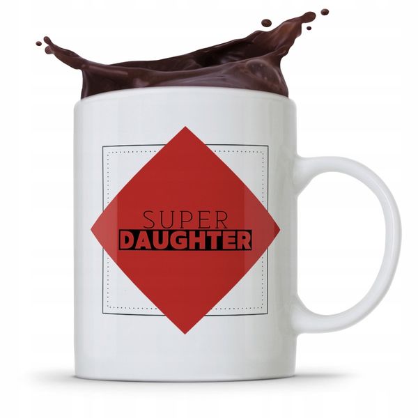 Kubek Prezent Dla Córki Dziecka Super Daughter Z Nadrukiem Ze Zdjęciem zdjęcie 1