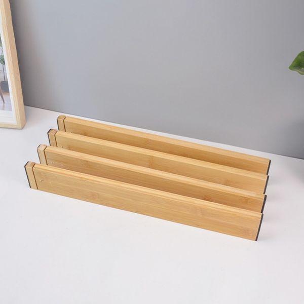 Przegrody do szuflad rozsuwane bambusowe organizer separator zdjęcie 4