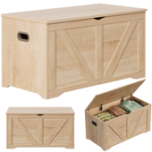 DREWNIANA DUŻA SKRZYNIA DO PRZECHOWYWANIA JASNY BRĄZ KUFER ŁAWKA LOFT 100CM