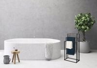 STOJAK CZARNY NA RĘCZNIKI WIESZAK STOJĄCY PODŁOGOWY ŁAZIENKOWY METAL LOFT