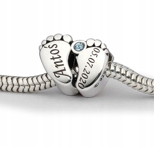 CHARMS STÓPKI zawieszka srebro 925 + TWÓJ GRAWER prezent dla młodej mamy na Arena.pl