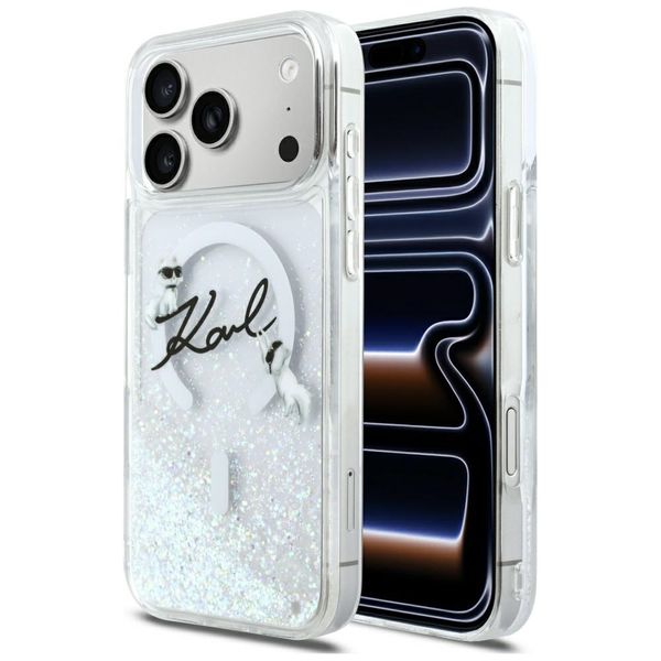 etui karl lagerfeld liquid glitter karl  script logo magsafe do zdjęcie 1