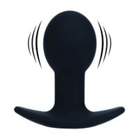 Single Bulb Vibrating Silicone Anal Plug - Black