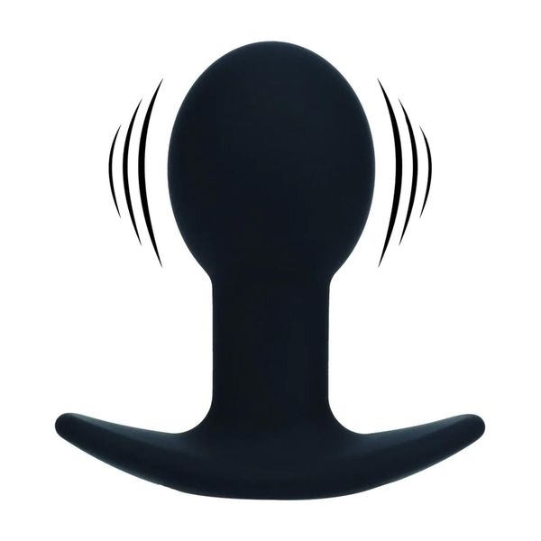 Single Bulb Vibrating Silicone Anal Plug - Black zdjęcie 1