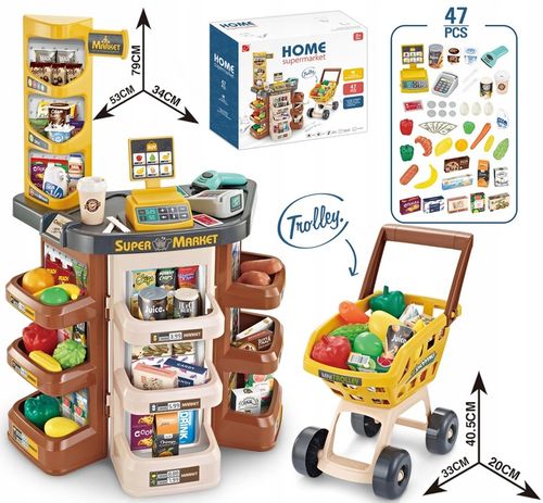 SUPERMARKET SKLEP STRAGAN DLA DZIECI KASA PIENIĄDZE + KOSZYK MATADI na Arena.pl