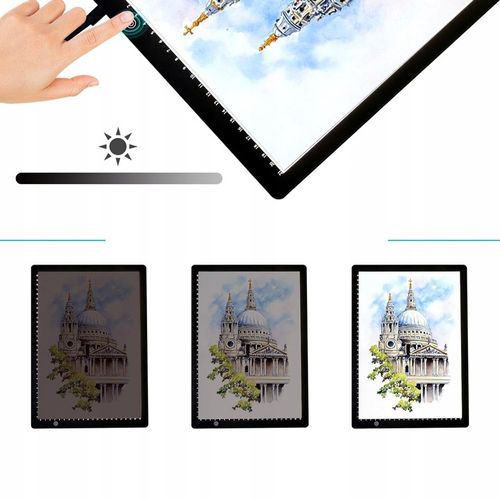 DESKA KREŚLARSKA A4 PODŚWIETLANA TABLICA LED TABLET GRAFICZNY DO RYSOWANIA na Arena.pl