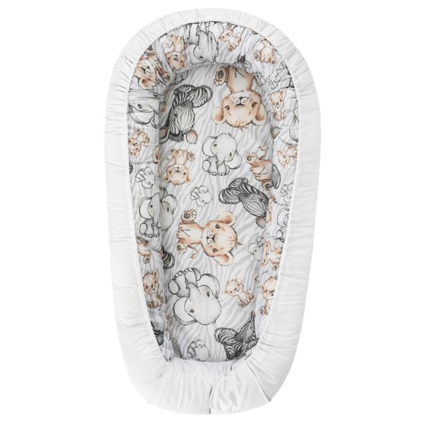 KOKON DLA NIEMOWLĄT BAWEŁNIANY ZESTAW 4 ELEMNTY ZEBRA I LEW zdjęcie 3